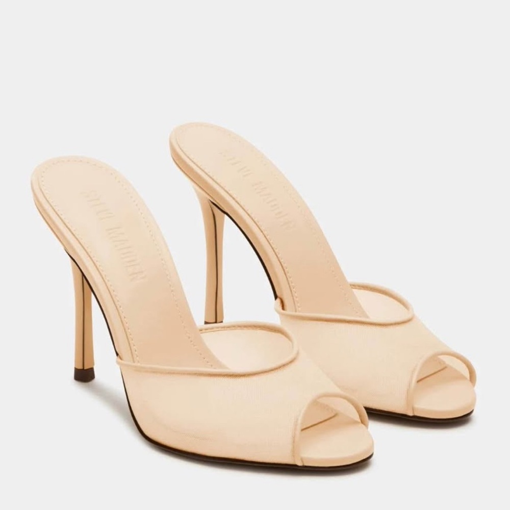Steve Madden Cream Peep Toe Heels
